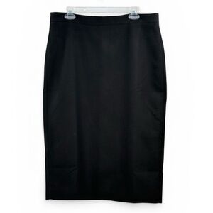 J.Crew No.3 Black Pencil Skirt Wool Blend Career Office Minimalist Workwear, 16
